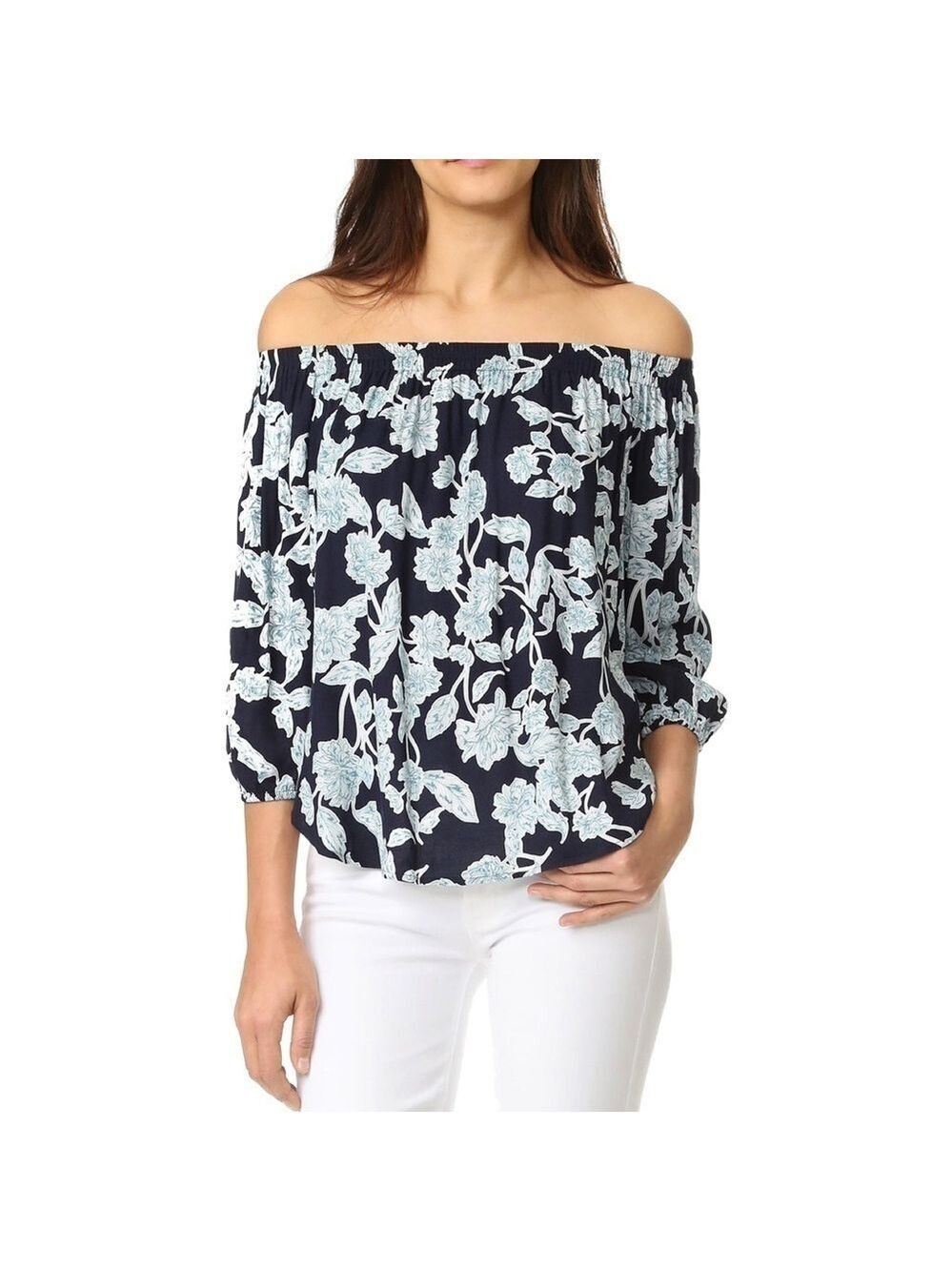 Splendid Etched Floral Off The Shoulder Top